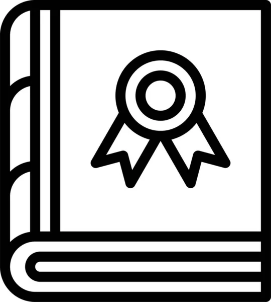 Agenda Award Education Icon Outline Style — Vettoriale Stock