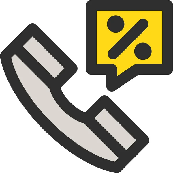 Anruf Rabatt Telefon Symbol Ausgefüllten Outline Stil — Stockvektor