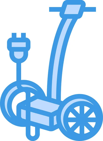 Иконка Электрического Мотороллера Стиле Заполненного Контура — стоковый вектор