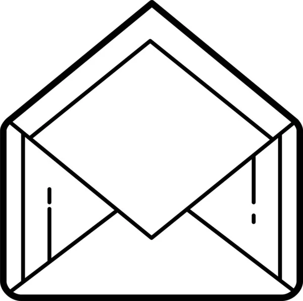 Ícone Carta Envelope Comunicação Estilo Esboço —  Vetores de Stock
