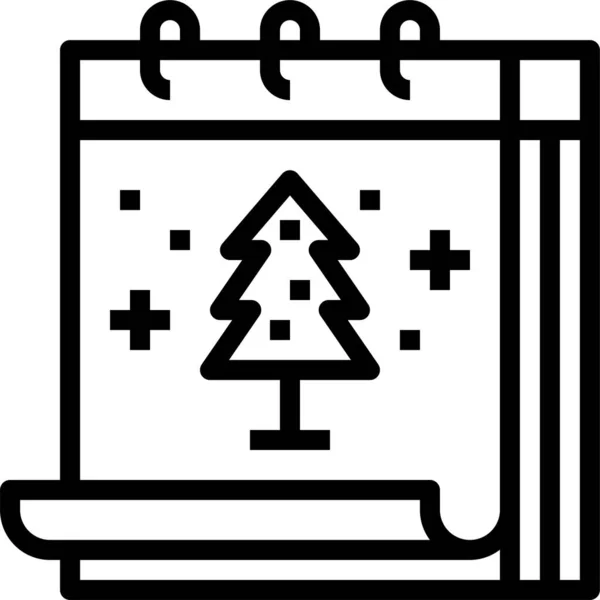 Xmas Calendar Tree Icon Christmas Category — Stock vektor