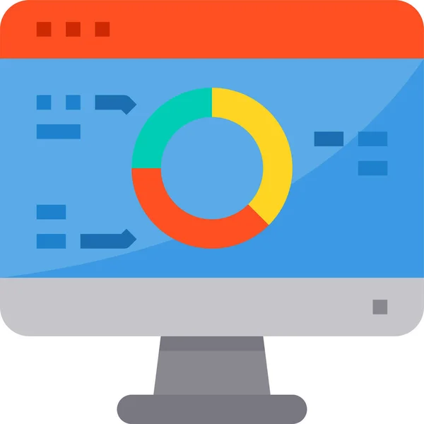 Browserdiagramm Computing Symbol Flachen Stil — Stockvektor