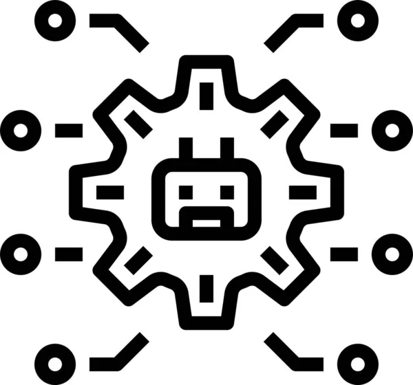 Artificial Engineering Intelligence Icon Outline Style — Stock Vector