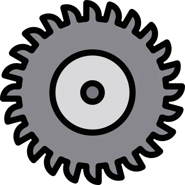 Icône Équipement Construction Circulaire Forme Contour Rempli — Image vectorielle