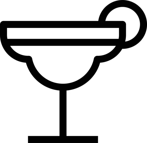 Drank Cocktail Cup Icoon Omtrek Stijl — Stockvector