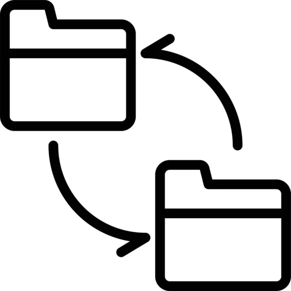 Icono Intercambio Documentos Datos Estilo Esquema — Vector de stock