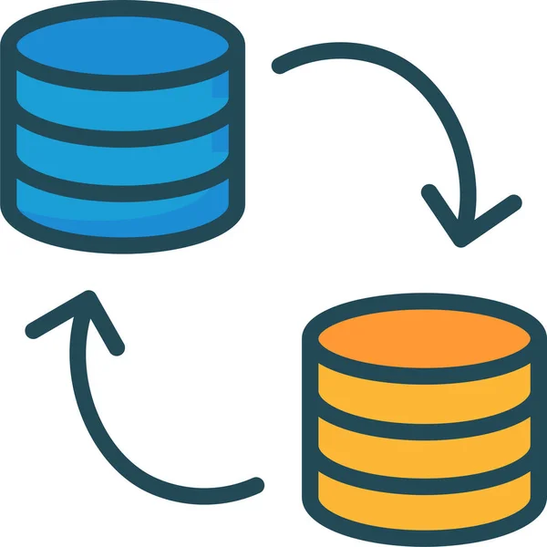 Icono Del Servidor Archivos Base Datos Estilo Esquema Rellenado — Archivo Imágenes Vectoriales