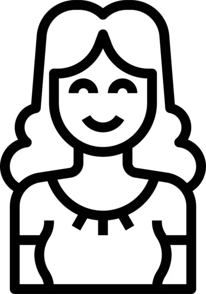 Avatar Vrouw Schattig Pictogram — Stockvector