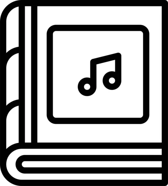 Agenda Educación Música Icono Estilo Esquema — Vector de stock