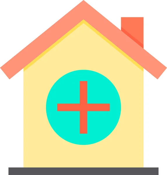 Add Home Property Icon Flat Style — Stock Vector