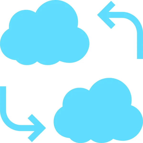Wolkenverhangenes Server Symbol Soliden Stil — Stockvektor