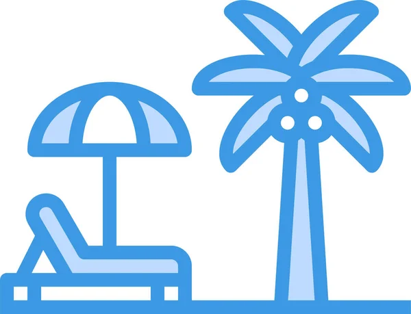 海滩长椅夏季图标 — 图库矢量图片