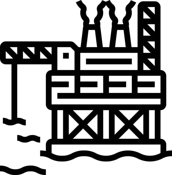 Petroleumolie Pictogram Grote Lijnen — Stockvector