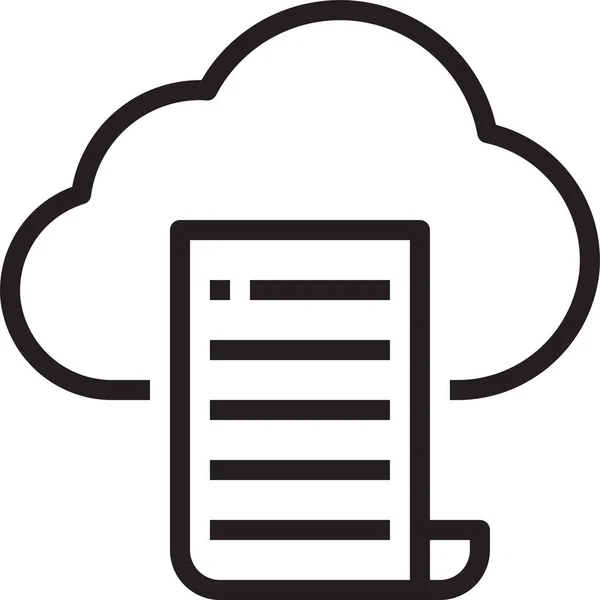 Nube Conocimiento Educación Icono Estilo Esquema — Archivo Imágenes Vectoriales