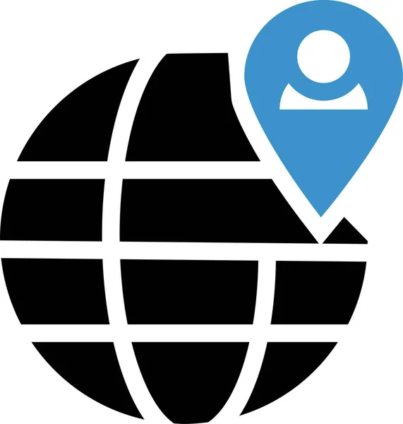 Icono Ubicación Internacional Global Estilo Plano — Vector de stock