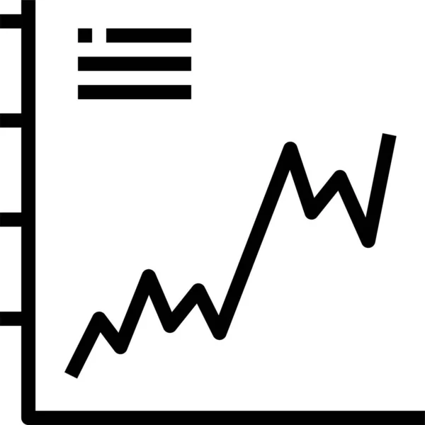 Gráfico Gráfico Ícone Linha Gráfico Estilo Esboço — Vetor de Stock