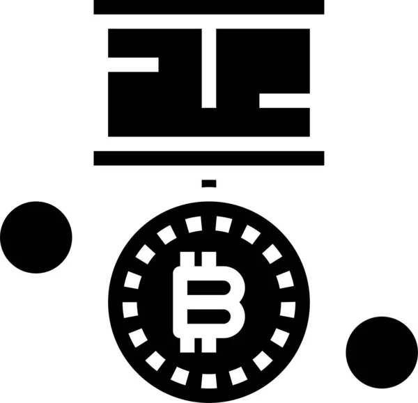 Bitcoin Business Currency Icon Solid Style — Stock Vector