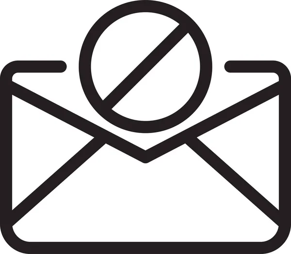 Запрет Связи Значок Электронной Почты Стиле Наброска — стоковый вектор