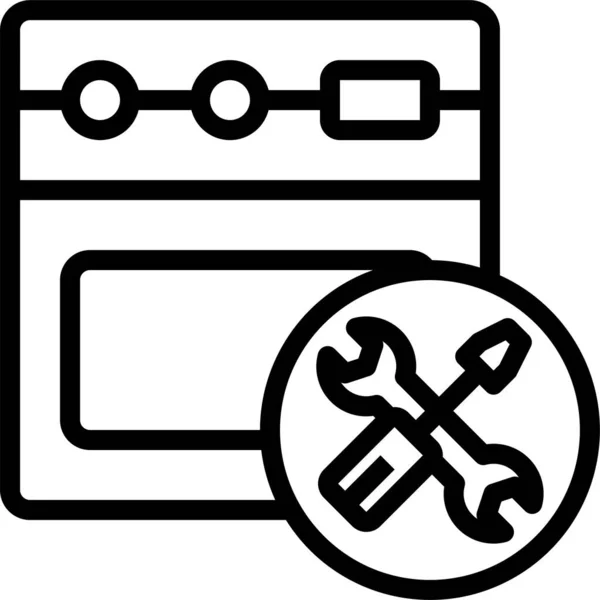 Icono Del Servicio Doméstico Del Dispositivo Estilo Esquema — Vector de stock