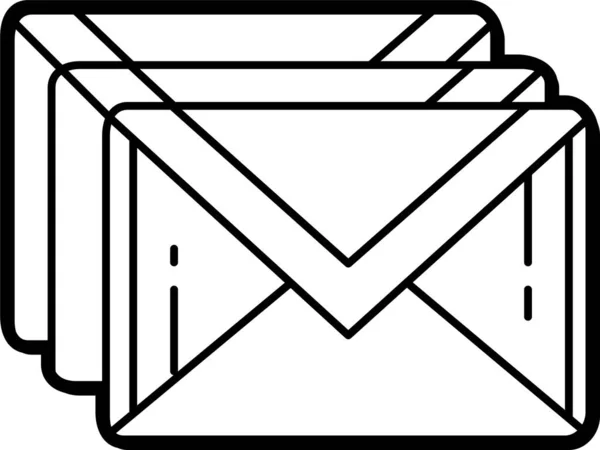 Communicatiebrief Pictogram Contourstijl — Stockvector