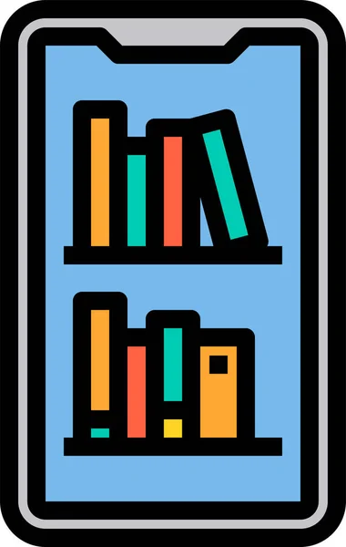 Bibliothèque Apprentissage Éducation Icône Dans Style Contour Rempli — Image vectorielle