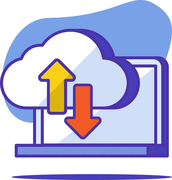 Cloud Computing Data Ikonen Ifylld Skissera Stil — Stock vektor