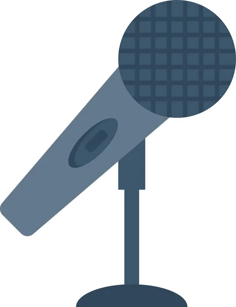 Mikrofon Mikrofon Ikone Flachen Stil — Stockvektor