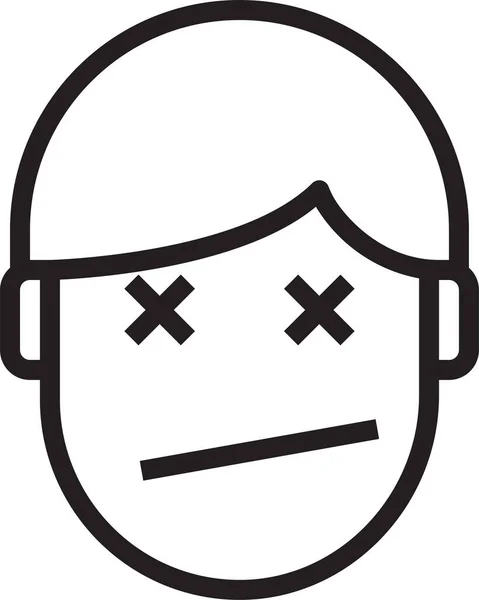 Ícone Face Emoção Avatar Estilo Esboço — Vetor de Stock