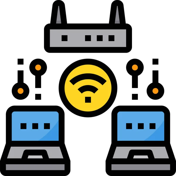 Icona Della Rete Portatile Internet Nella Categoria Infrastructure — Vettoriale Stock