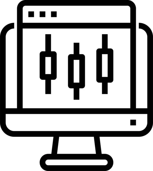 Chart Report Benefit Icon Outline Style — Stock Vector