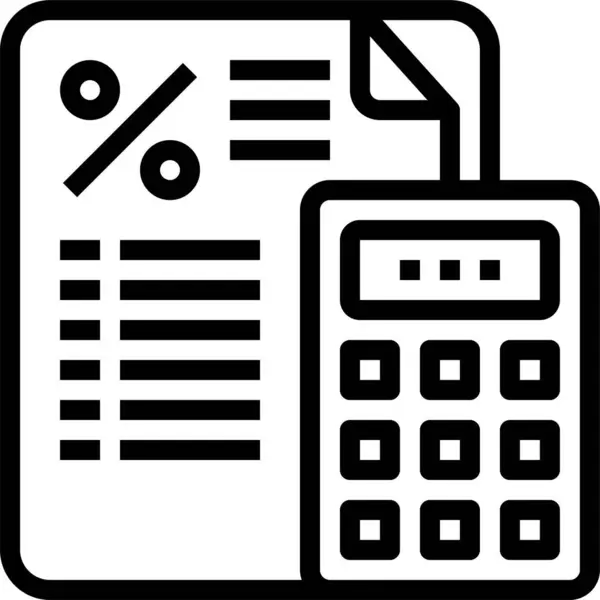 Icône Document Calculatrice Entreprise — Image vectorielle