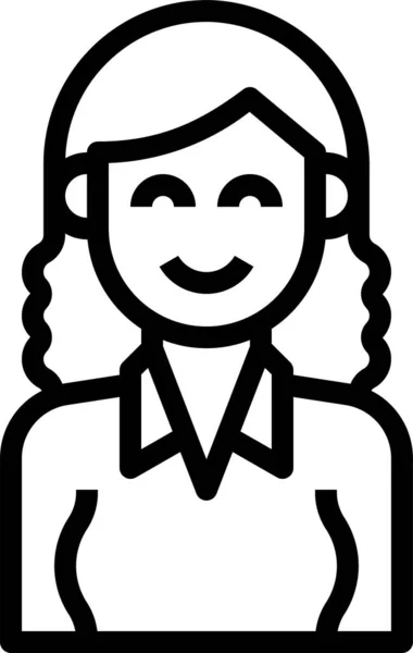 Avatar Mujer Lindo Icono — Archivo Imágenes Vectoriales