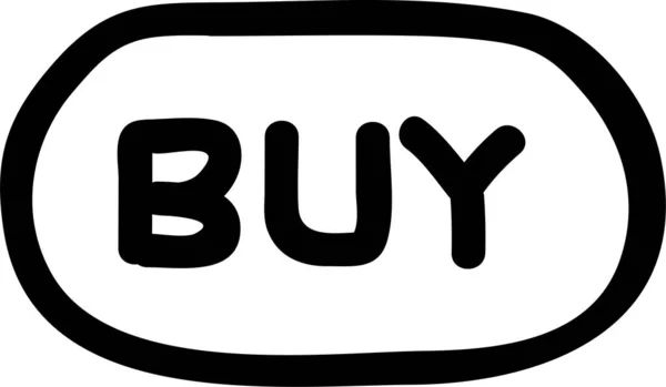 Biznes Kupić Ikonę Zakupów Stylu Ręcznie Rysowane — Wektor stockowy