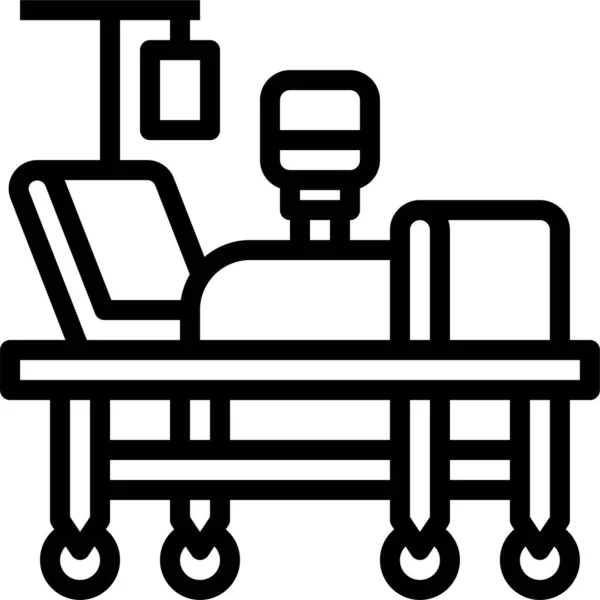 Bett Klinik Krankenhaus Ikone — Stockvektor