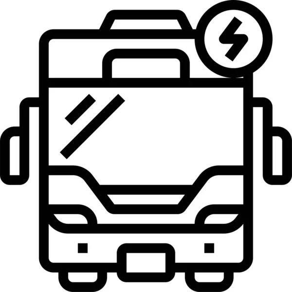 Bus Icono Eléctrico Estilo Esquema — Vector de stock