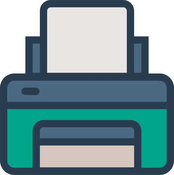Icône Impression Papier Fax Dans Style Contour Rempli — Image vectorielle