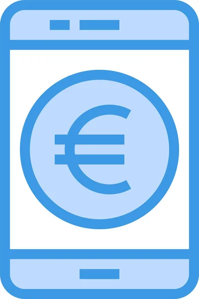 Icono Financiación Del Euro Empresarial Estilo Esquema Completo — Vector de stock