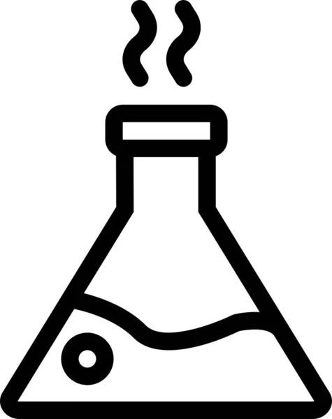 Experimenteerkolf Laboratorium Pictogram Grote Lijnen — Stockvector