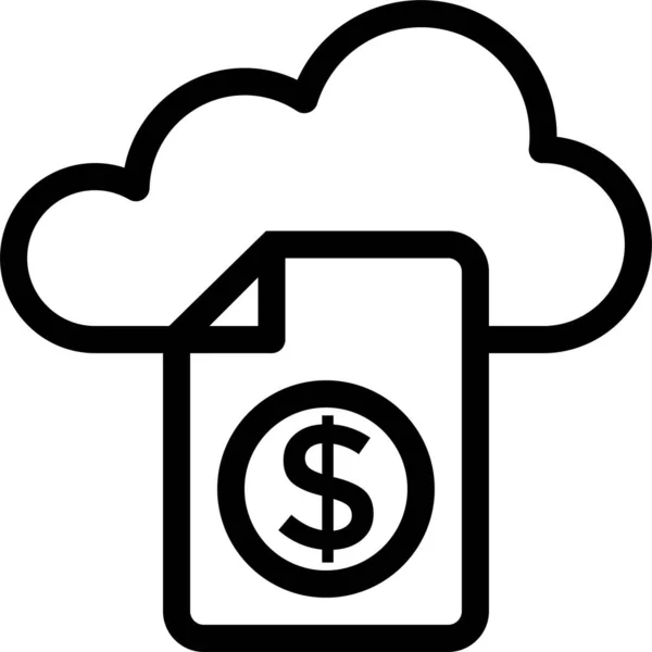 Ikona Dokumentu Chmurze Zarysie — Wektor stockowy