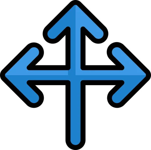 Kreuzungspfeil Symbol Ausgefüllten Umriss Stil — Stockvektor
