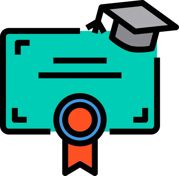 Ícone Aprendizagem Educação Certificado Estilo Esboço Preenchido —  Vetores de Stock