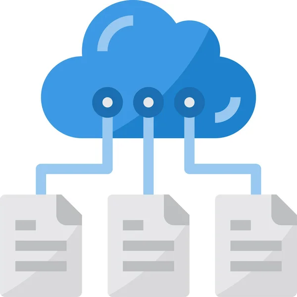 Εικονίδιο Αποθήκευσης Αρχείων Cloud — Διανυσματικό Αρχείο