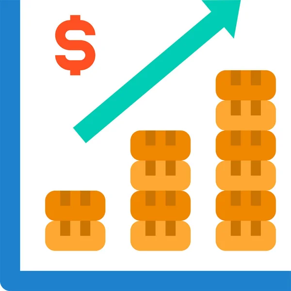 Bar Analytics Icona Profitto — Vettoriale Stock