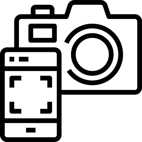 Camera Media Film Icoon Fotografie Categorie — Stockvector