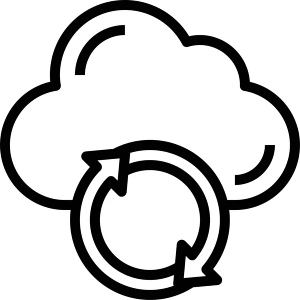 Symbole Für Cloud Computing Aktualisieren — Stockvektor