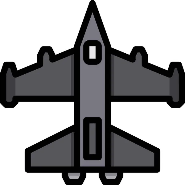 Army Military Plane Icon Filled Outline Style — Stock Vector