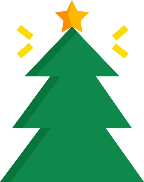 Árvore Natal Ícone Férias Estilo Plano — Vetor de Stock