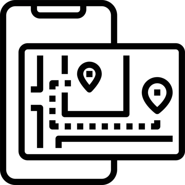 Compás Gps Mapa Icono Categoría Dispositivos Móviles Aplicación — Archivo Imágenes Vectoriales