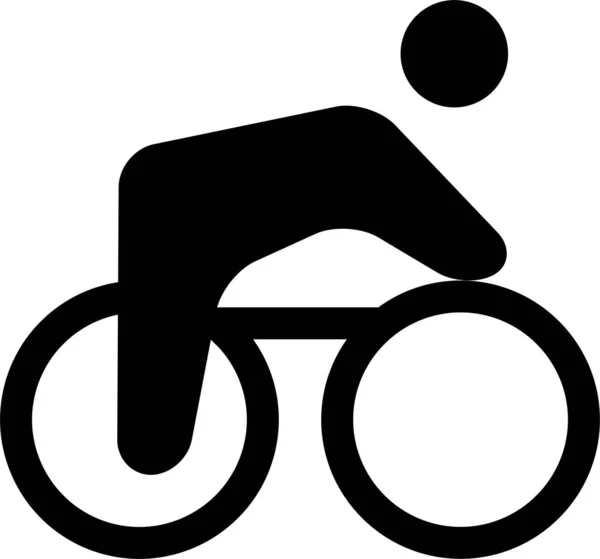 Bicicleta Bicicleta Bicicleta Icono Estilo Sólido — Vector de stock