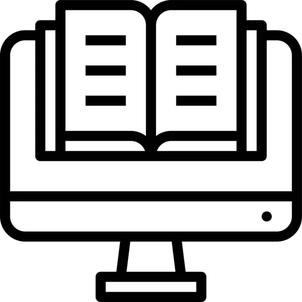 Іконка Бізнес Ноутбука Порядку Денного Стилі Контур — стоковий вектор